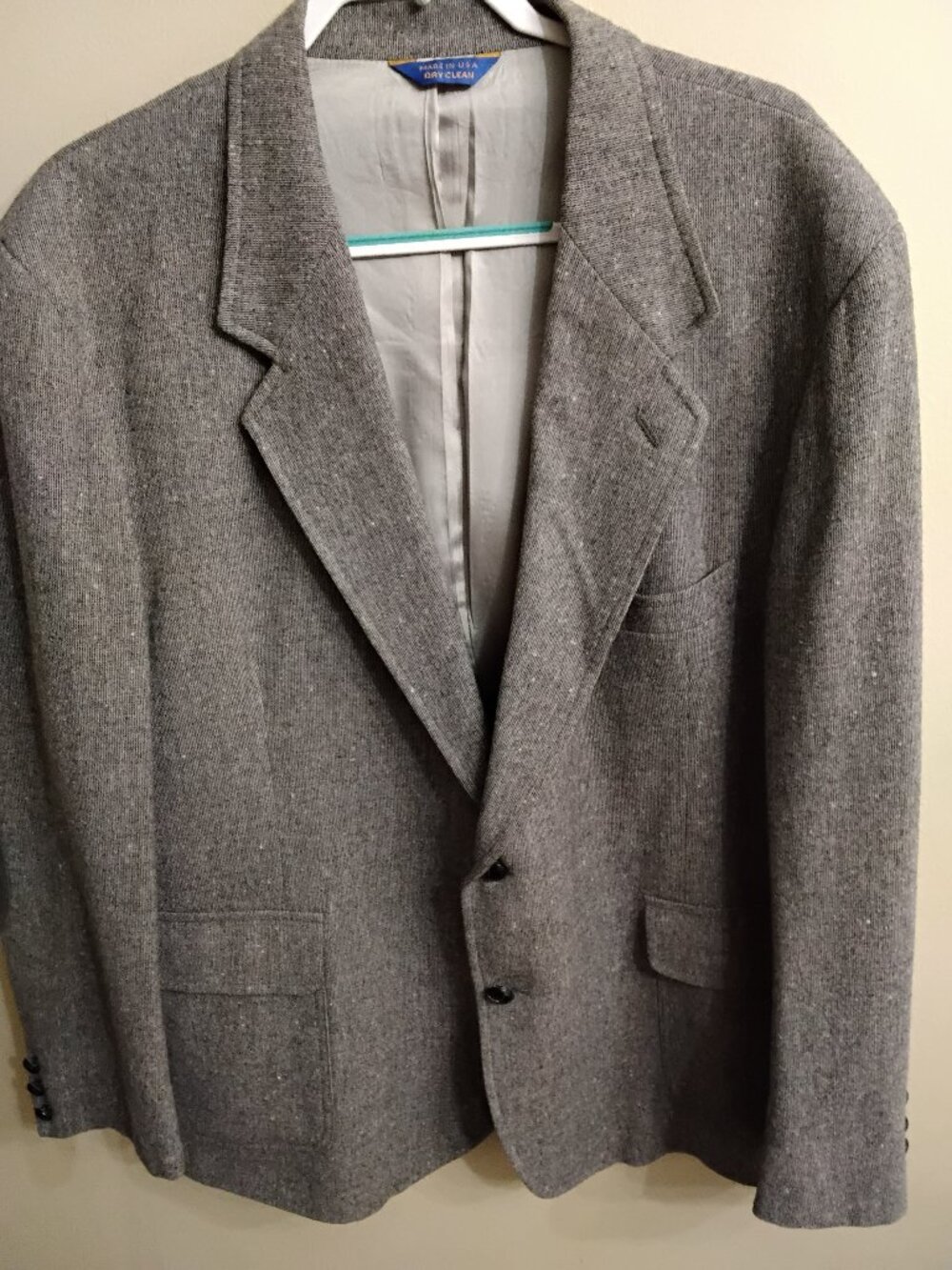 Vintage Pendleton Grey Tweed Wool Blazer Sport Coat Mens 50 Made in USA